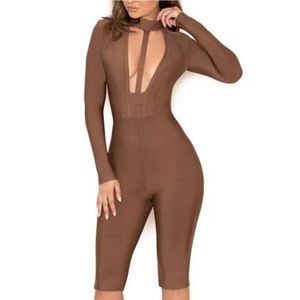 House of CB London Comelle bondage jumpsuit romper shorts sexy shorts new S 1pc